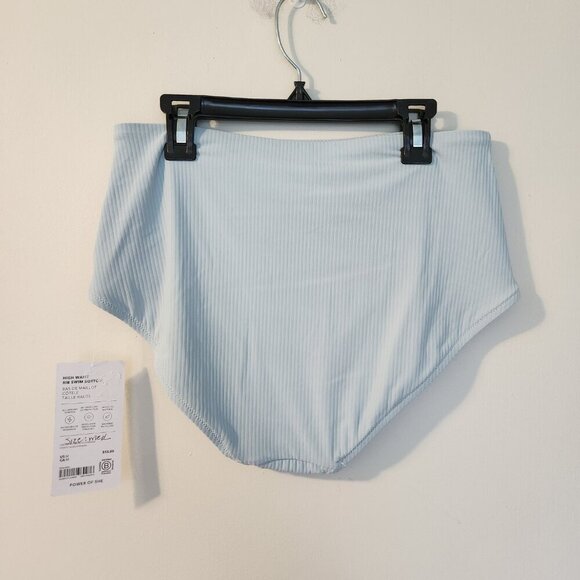 Athleta NWT High Waist Rib Swim Bottom Women’s Size M Dawn Blue Beach Pool - Picture 6 of 9